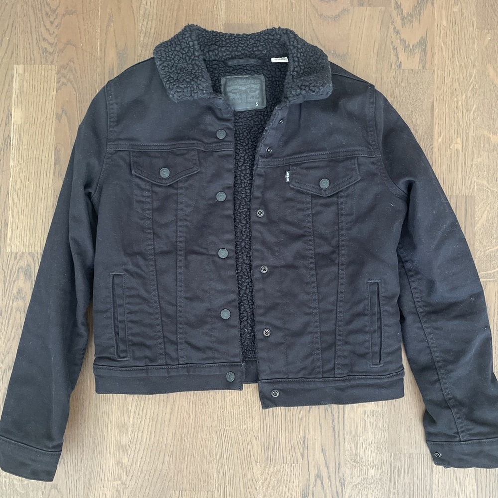 Levis Black Original Sherpa Trucker Jacket